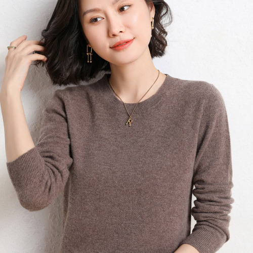  Spring and Autumn New Style Round Neck Sweater Knitwear Women's Long Sleeve Loose Style Slimming Bottoming Top