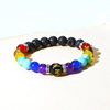 Volcanic stone beads seven pulse color wheel yoga bracelets six -character mantra fidelity bracelet gay bracelet