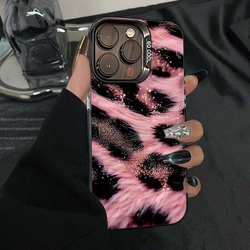 New Pink Leopard Print Case Suitable for Apple 15 Pro Max, iPhone 16 Pro Max, High-End 17, European and American Style, Trendy 14 New Pink Leopard Print Case Suitable for Apple 15 Pro Max, iPhone 16 Pro Max, High-End 17, European and American Style, Trendy 14