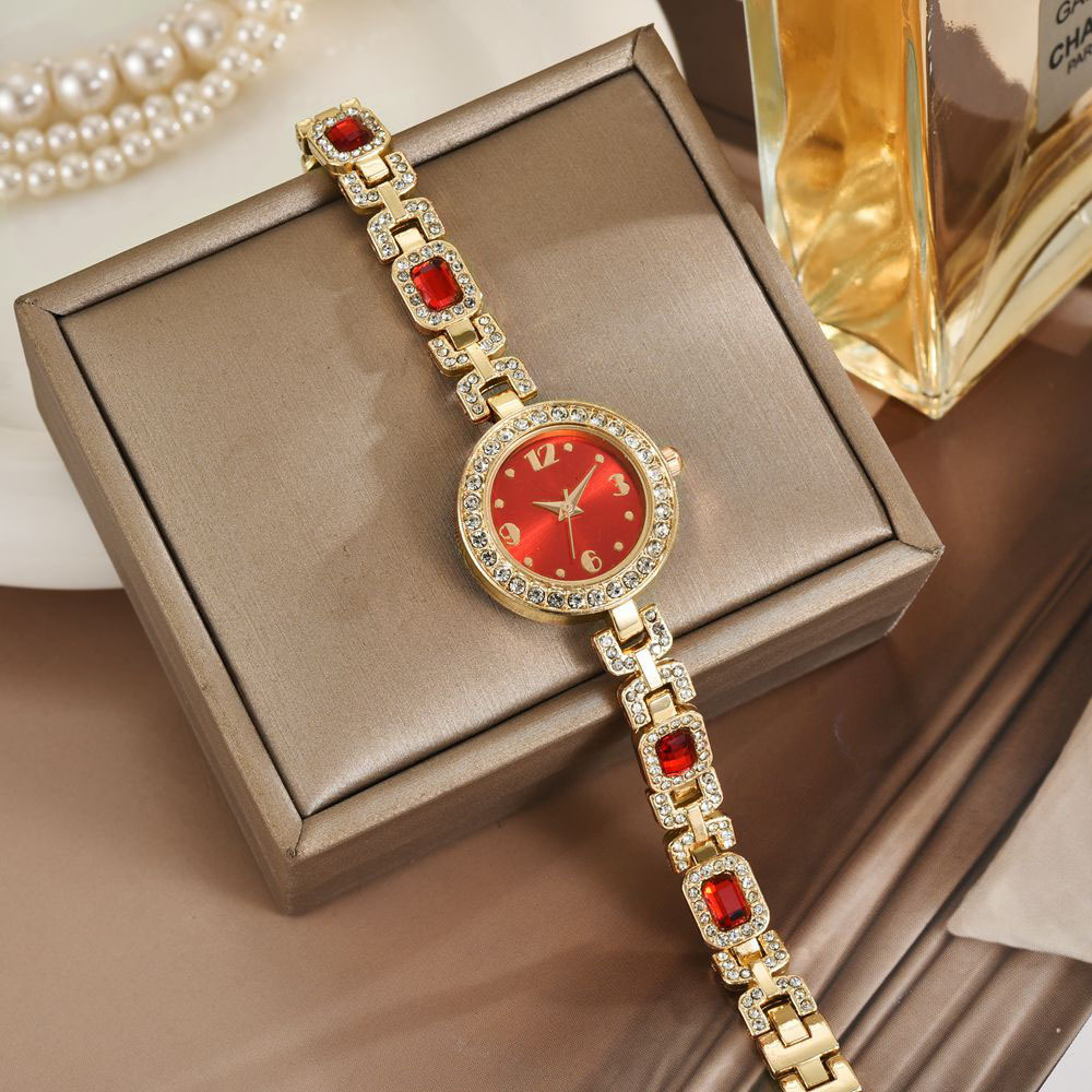 Nuevo estilo estudiante estilo coreano temperamento pequeño redondo brazalete de diamantes temperamento de moda pulsera pequeña reloj digital para mujer