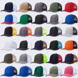Slightly Curved Mesh Hat Richardson 112 Trucker Hat Custom Outdoor Sun Protection Cross-Border Color Matching Baseball Hat
