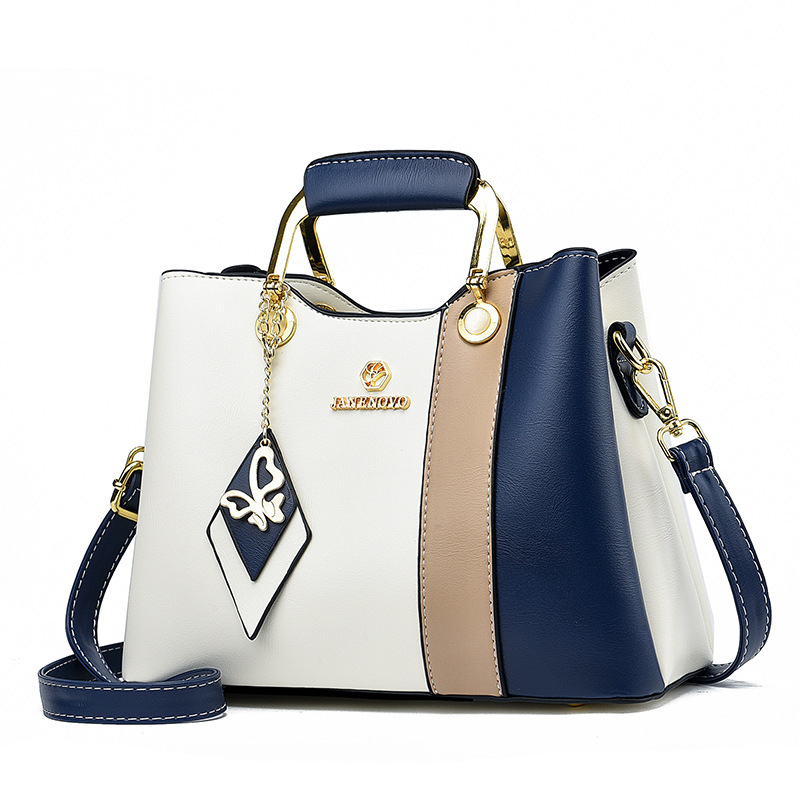 2025 nuevo color contraste bolso de mujer de mediana edad bolso de ropa de cama casual bolso inferior temperamento bolso de madre bolso de hombro portátil