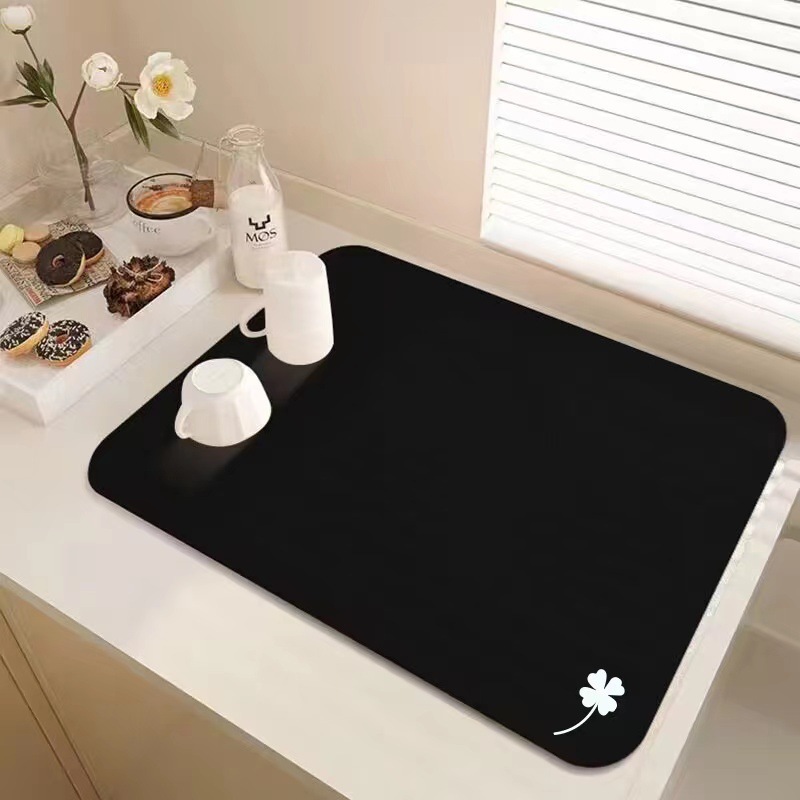 Cross-border simple solid color diatom mud mat kitchen countertop waterproof non-slip oil-proof drain mat factory wholesale