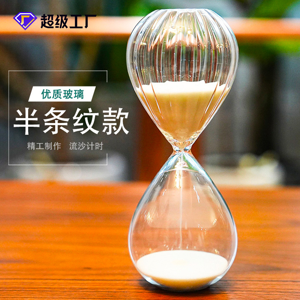 Nórdico hogar de vidrio de colores relojes de arena temporizador regalo creativo decoración para el hogar 30 minutos relojes de arena fábrica al por mayor