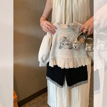 女童洋气秋装套装2025新款时髦秋装小童女宝宝韩系两件套重工卫衣