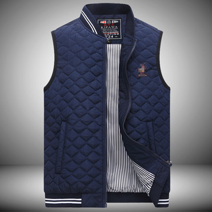 Kendi Shark Cotton Vest Autumn Men's Business Vest with Vertical Collar Waistle Sleeveless Vest Thick Vest Coat 1088