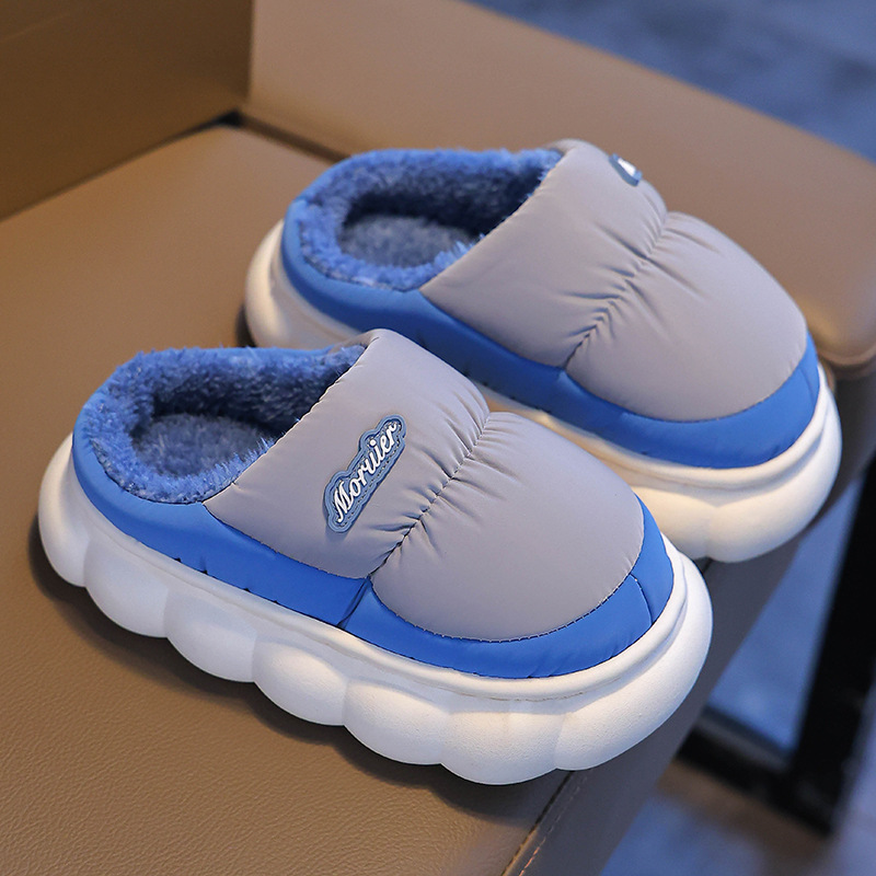 2024 nuevos zapatos de tacones de invierno para niños, niños y niñas, zapatillas de algodón cálidas y impermeables para bebés fuera de casa