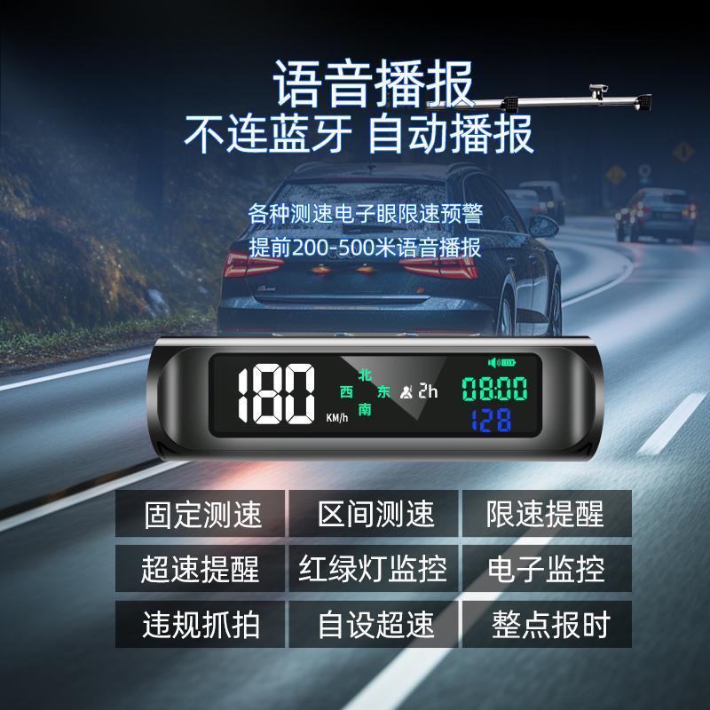 2025年新款太阳能电子狗驾驶安全预警仪雷达测速GPS北斗汽车载HUD|undefined