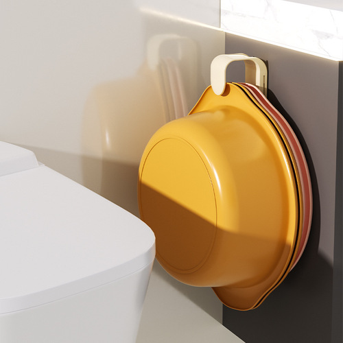 Retractable washbasin rack bathroom wall-mounted storage rack bathroom punch-free hanging basin storage artifact basin hook