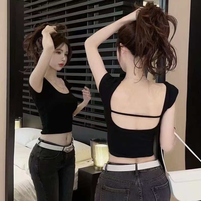 Spicy Girl Top with Pure Desire Appeal, Camisole with Chest Pads, Women's Inner Wear, Tube Top with a High-End Feel, Short Style for Outerwear, Beautiful Back, Chest Wrap, Women's Backless Top