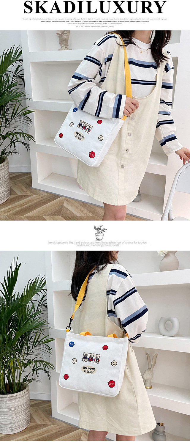 Small canvas bag, Japanese-style Instagram bag, student shoulder bag, Korean-style small, cute and artistic hand-held bag undefined