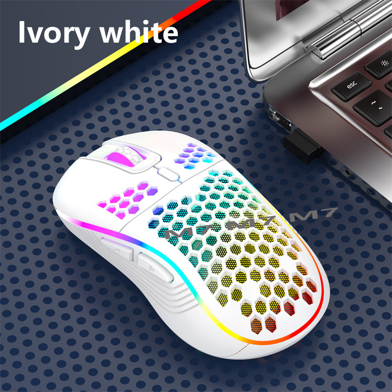 M7 Hollow Wireless Mouse Lightweight Office Gaming Backlit Computer Mouse 7200dpi Source Factory Cross Border_voghion.com