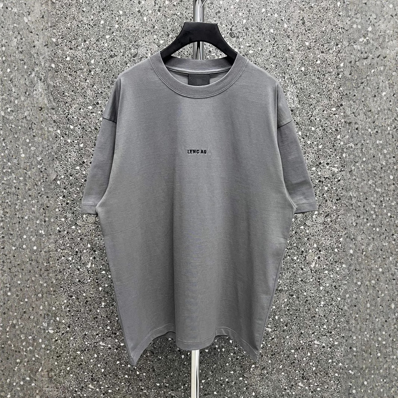 High Version B Home Front and Back Embroidered Short Sleeve Fixed Woven Fixed Dye Fabric OS Shoulder Loose Version Unisex Short Sleeve T