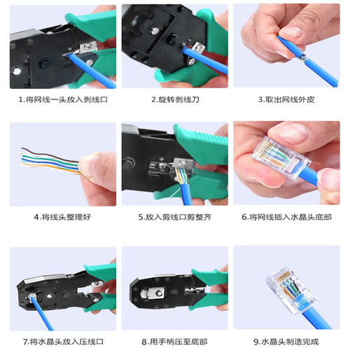 Network maintenance tool kit, 12-in-1 tester, cable tie knife, cable tie sheath, crystal head crimping pliers tool box