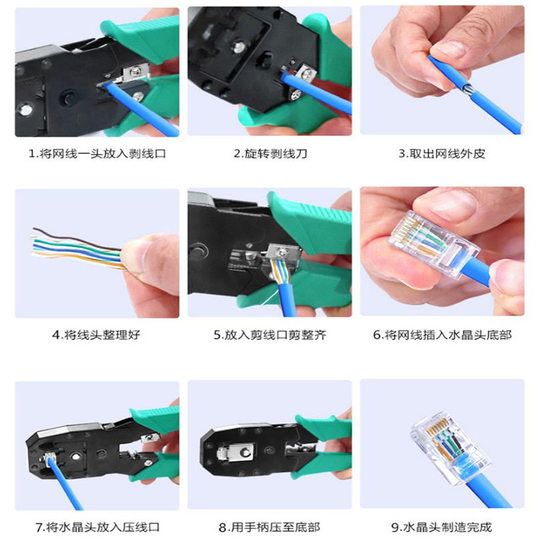 Network Maintenance Kit 12-in-one Tester Wire Cutter Tape Sheath Crystal Head Wire Pressset Tool Box
