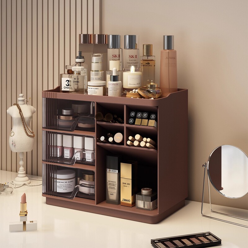 High-End Cosmetics Storage Rack, Dressing Table, Desktop Organization Rack, Lipstick and Eye Shadow Oblique Multi-Layer Storage Rack