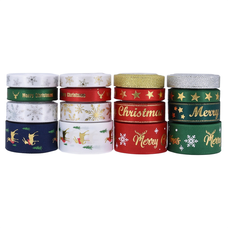 16 transfronteriza AliExpress cinta de Navidad cinta impresa embalaje de regalo Navidad cinta decorativa 5 yardas en stock