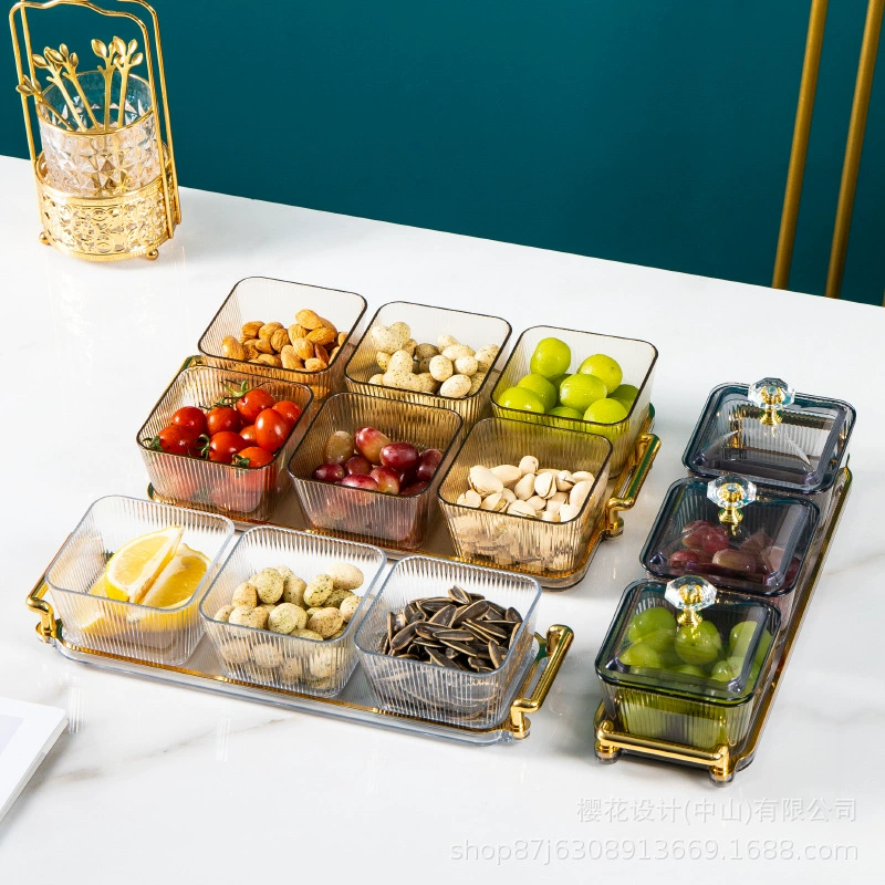 Amazon cross -border European -style coffee table family candy plate dried fruit box creative fruit disk storage multi -layer superimposed fruit plate