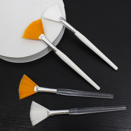 Fan-shaped brush single bag beauty fruit acid essence makeup brush beauty tool modification mask brush plastic long pole