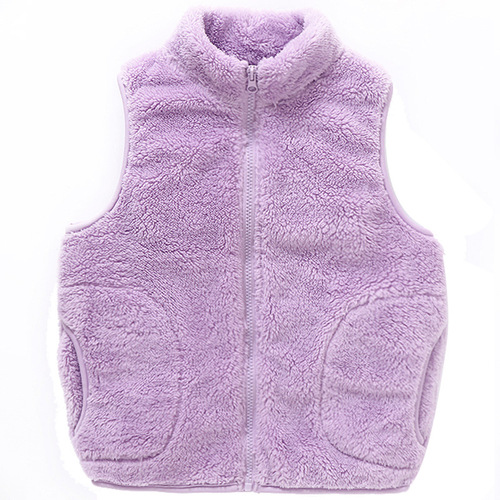 New autumn and winter children's vests, boys and girls, comfortable velvet and velvet vests, zipper baby warm vests