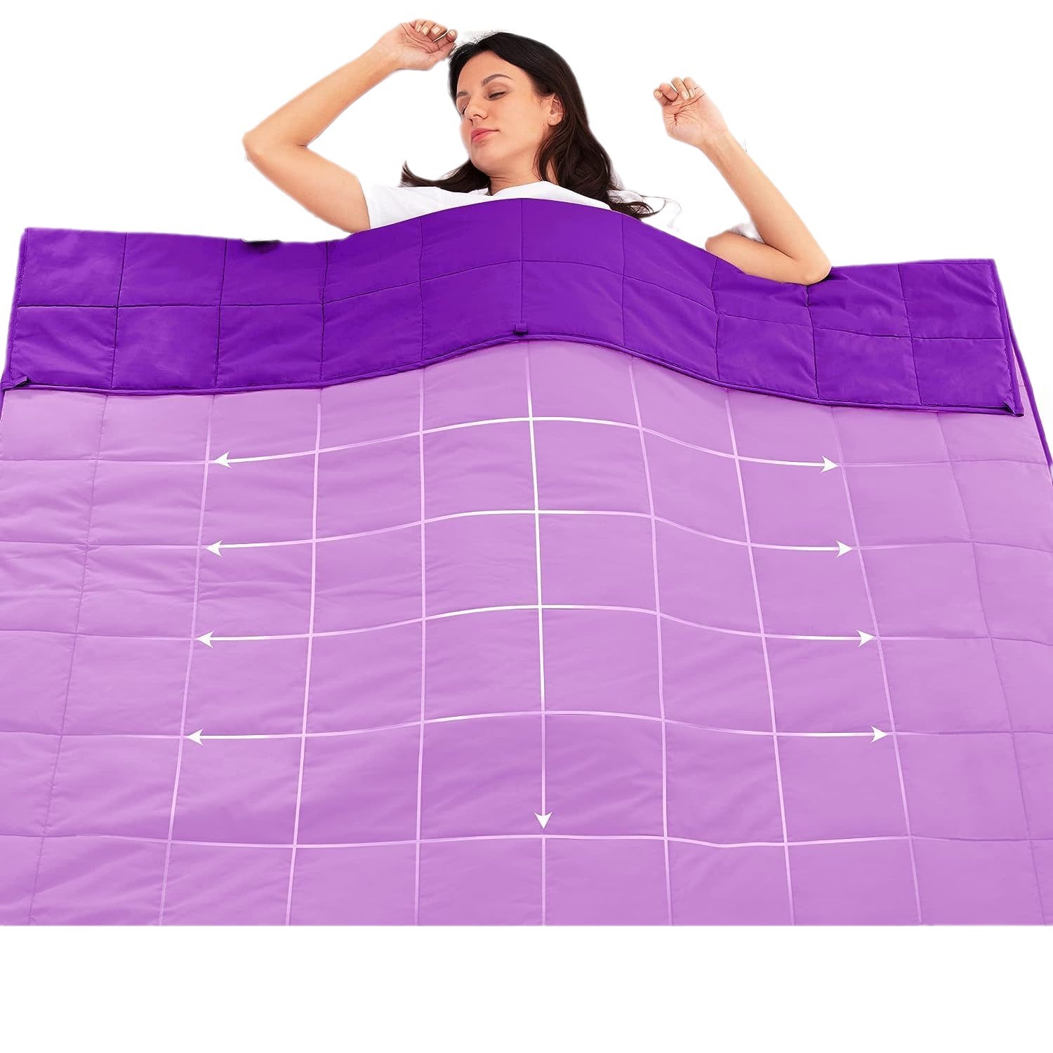 Suministro directo de fábrica de manta de gravedad, contraste de color, tela esmerilada, cuentas de vidrio, relleno y empalme de gravedad, Weighted Blanket