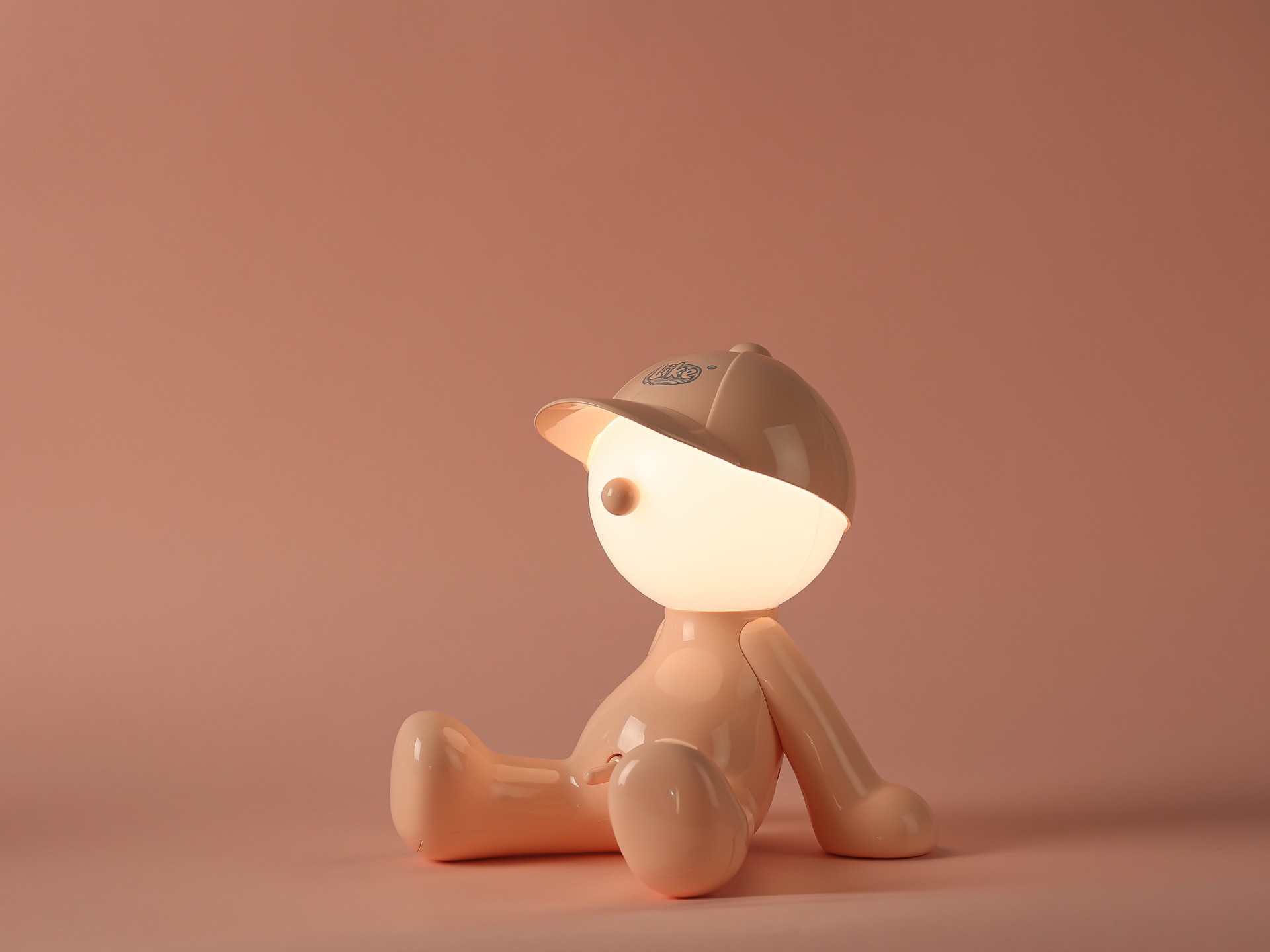 Lámpara de noche recargable con forma de sombrero, diseño de niño tímido sentado, para dormitorio, dormitorio universitario, lámpara de escritorio pequeña, regalo, adorno, luz nocturna divertida y peculiar