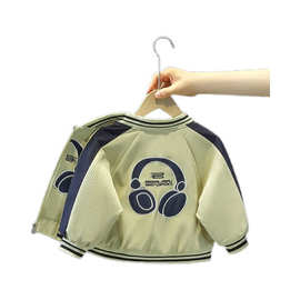 童装男童外套春秋款洋气儿童时髦拼色棒球服宝宝秋季百搭帅气上衣