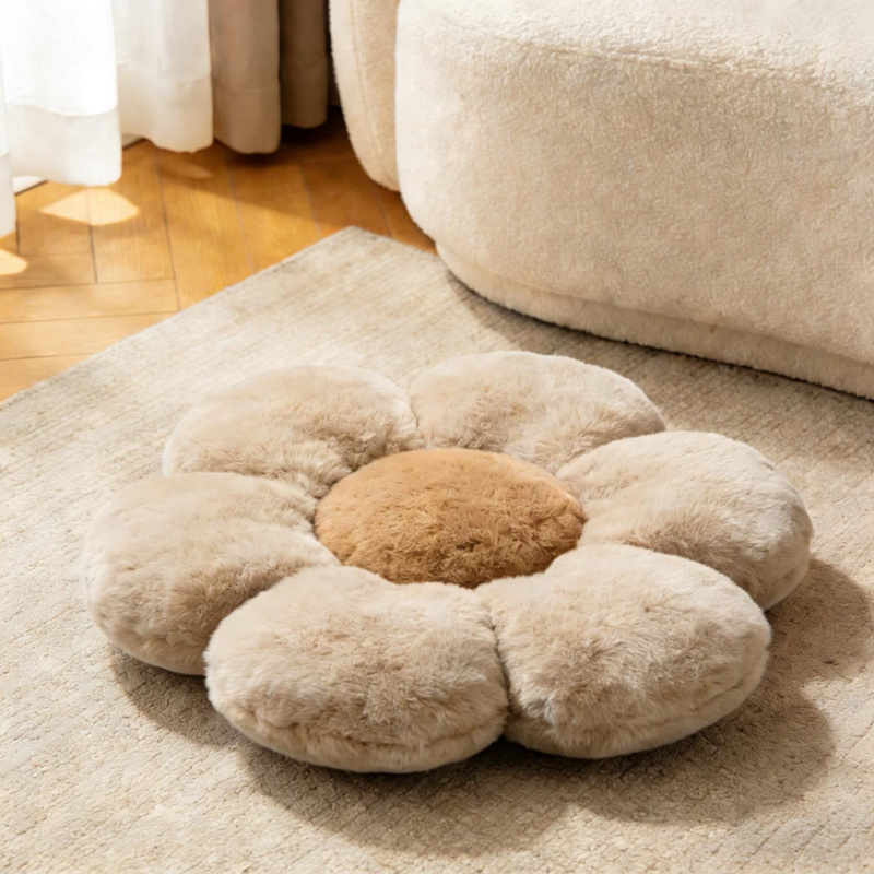 Cojín de Tatami con Forma de Flor de Peluche Corto Suave para Oficina y Auto image 6