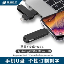 金属三合一手机电脑U盘 旋转金属U盘 128G大容量移动高速储存优盘