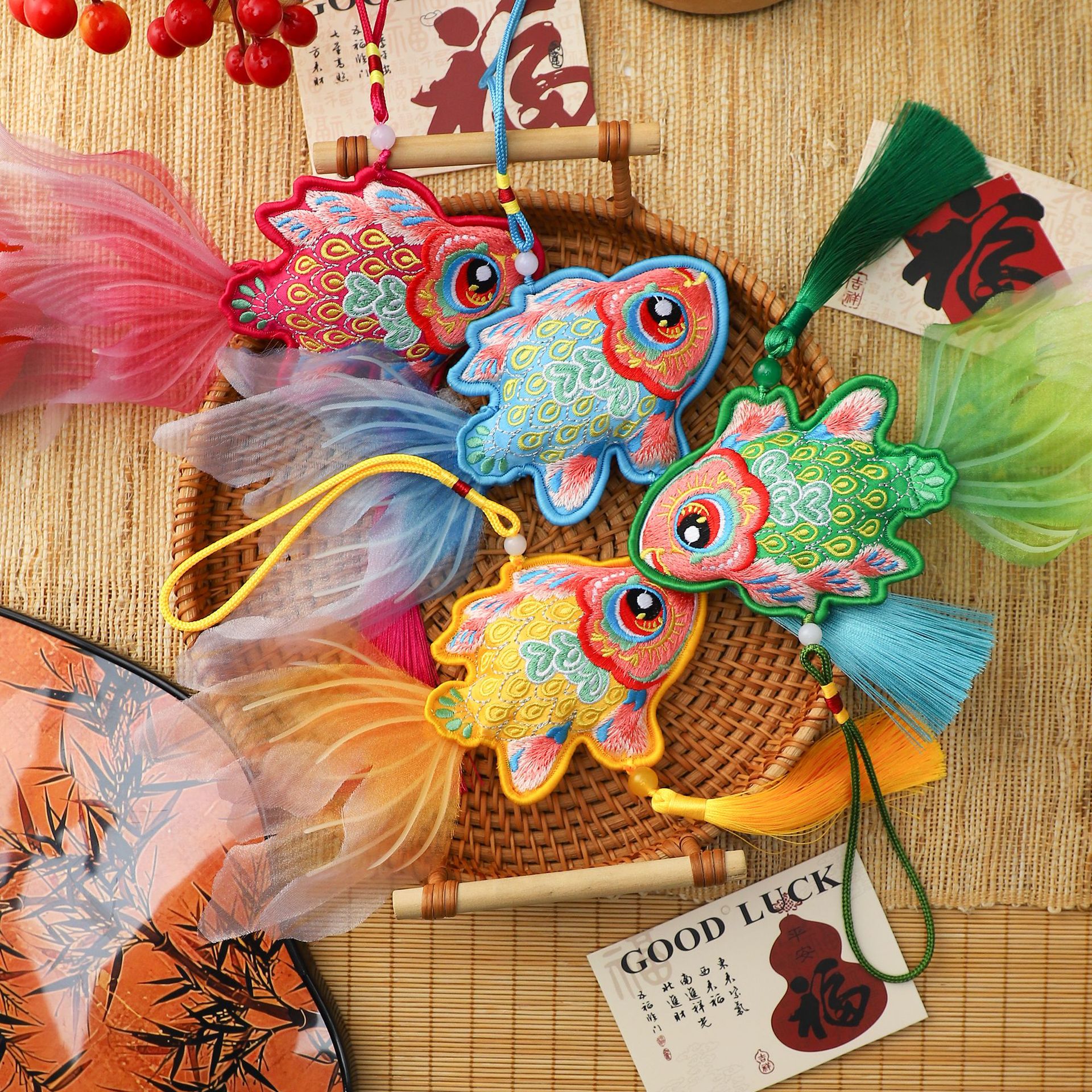 Siete colores cordier sueños koi colgar decoración de barril de Año Nuevo decoración con florista material DIY colgante floral