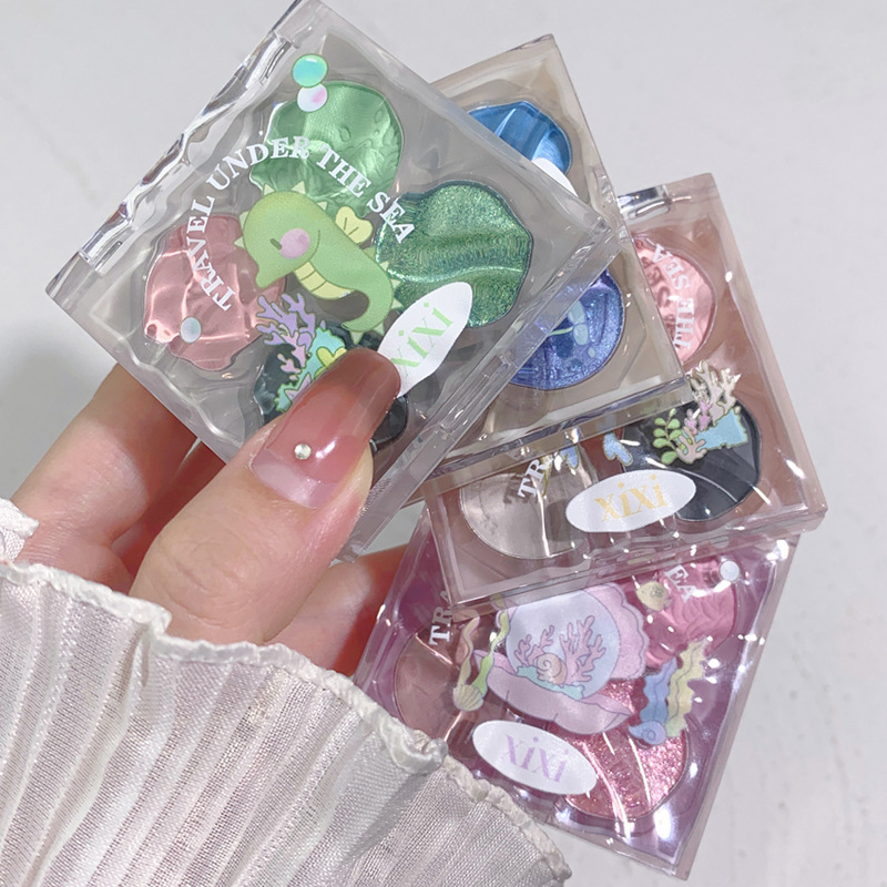 XIXI Sea Dream four-color eye shadow small plate glitter Pearl matte girl heart student affordable eye shadow