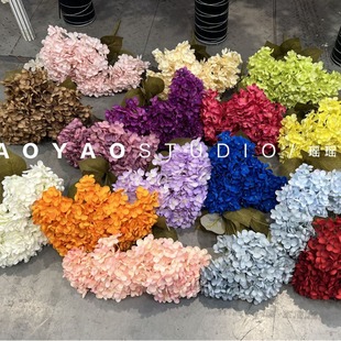 5 Hydrangea high-grade wedding road guide flower material floral hydrangea wedding flower wall flower ball display props fake flowers