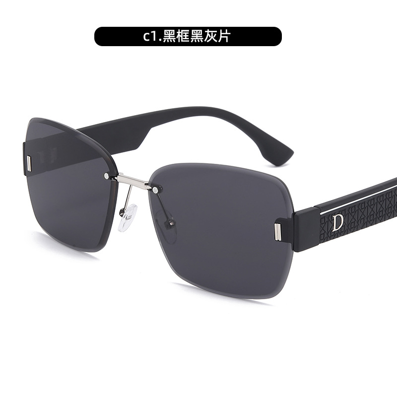 Nuevas gafas de sol de montura grande de moda, letras D, gafas de sombra para exteriores, celebridades de Internet personalizadas, gafas de sol de tiro callejero, transmisión en vivo