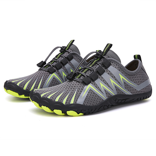 Outdoor Five Finger Wading Shoes Couples Creek Shoes Slip-Resistant Breathable Mesh Swim Shoes Low-Top Slip-On Lazy Beach Shoes