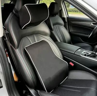 Car Lumbar Support Cushion Seat Backrest Lumbar Pad Car Pillow Lumbar Pillow Car Accessories Four-Season Headrest Set (Waist support) - 3d-mesh-black-protection-for-waist-and-neck-no-fatigue-after-long-driving-ordinary-model-single-headrest-272313cm