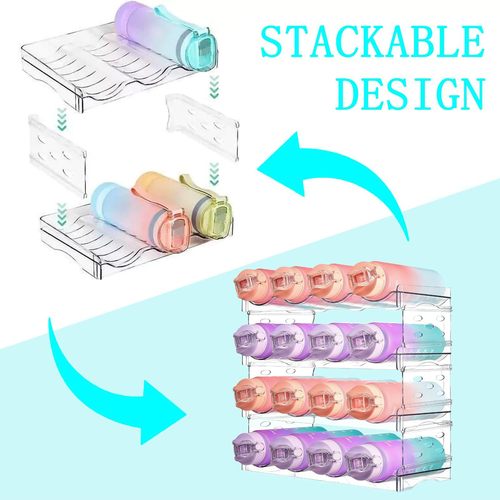 New cross-border PET transparent wine rack, water cup, drink, stackable storage rack, multi-functional folding household storage