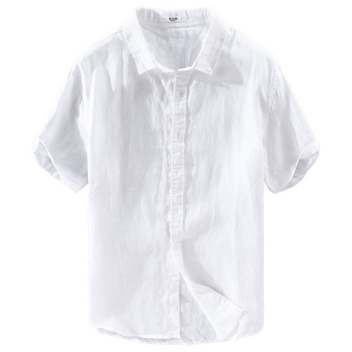 Pure Linen Pure Linen Pure Linen Men's Simple and Versatile Casual Linen Short Sleeve Shirt Large Quantity 9012