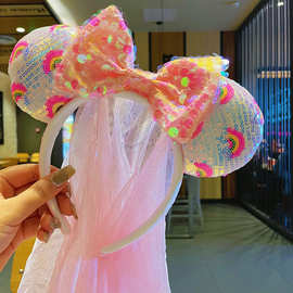 亮片蝴蝶结米奇网纱款发箍发饰适合游乐园节日派对网红爆款批发