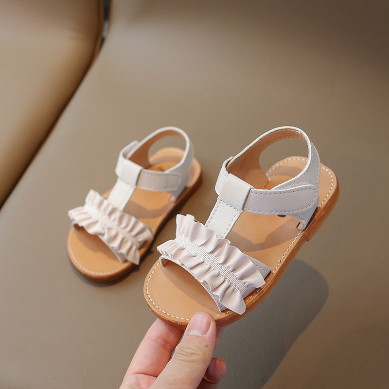 Sandale dulci și drăguțe din dantelă pentru fete, talpă moale, vara anului 2024, încălțăminte nouă pentru copii_voghion.com