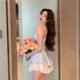 European and American Spice Girl Dress 2025 Summer New Style Lace Stitching Sling Nightgown for Outer Wear Slim-fit Slimming dress Women