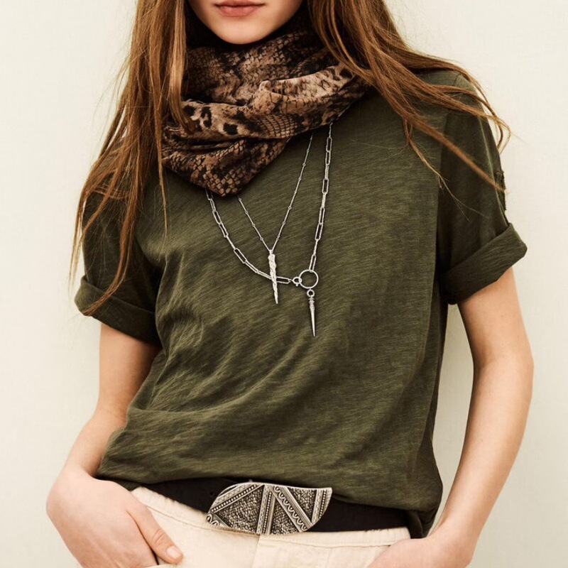26Th Summer New Korean Style Short-Sleeve T-Shirt with 3D Logo Embroidery Patch, Bamboo Cotton Loose Fit Women's Top