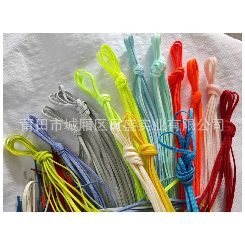Фабрика в наличии оптовая продажа 4 мм футбольные шнурки с двойным шифрованием/баскетбольные шнурки многоцветная Дополнительная длина может быть заказана