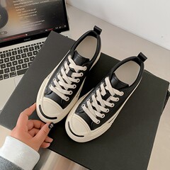牛皮版开口笑真皮内增高小白鞋女百搭厚底透气显脚小运动休闲板鞋