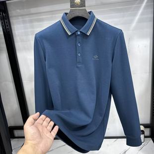 [Hai Brand Cut Label] Autumn and Spring Silk Skin-Feel Thermal Energy Volcanic Rock Gas Gel Polo Shirt Long-Sleeved 3Y405A