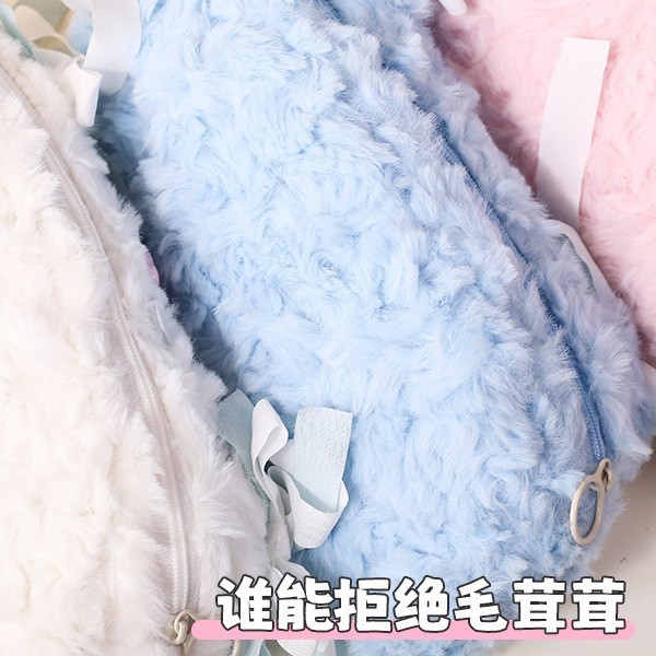 呆萌小狗毛绒笔袋 卡通软萌趣味铅笔袋高颜值大容量文具收纳笔盒|undefined