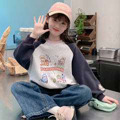 女童卫衣春秋2025新款洋气超好看童装小女孩秋装衣服儿童圆领上衣