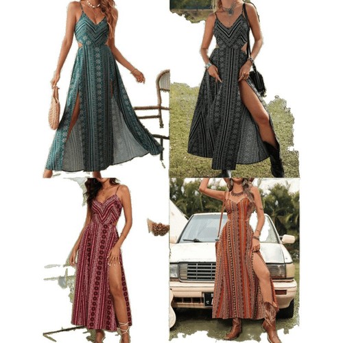 Full Real-Shot Foreign Trade Cross-Border Independent Store 1688 Overseas Orders AliExpress Hot Selling European and American Dresses