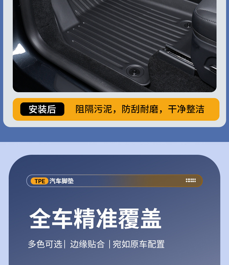 Suitable for Tesla's New Y Floor Mats Tpe New Car Model Y/3 Special Car Front and Rear Trunk Mats