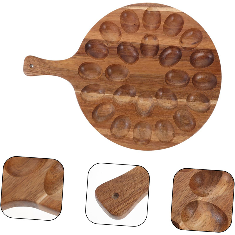 Bandeja de huevo de madera, refrigerador de cocina de varias cuadrículas, soporte creativo de huevo, soporte de huevo de madera, estante de fijación de cuadrícula dividida
