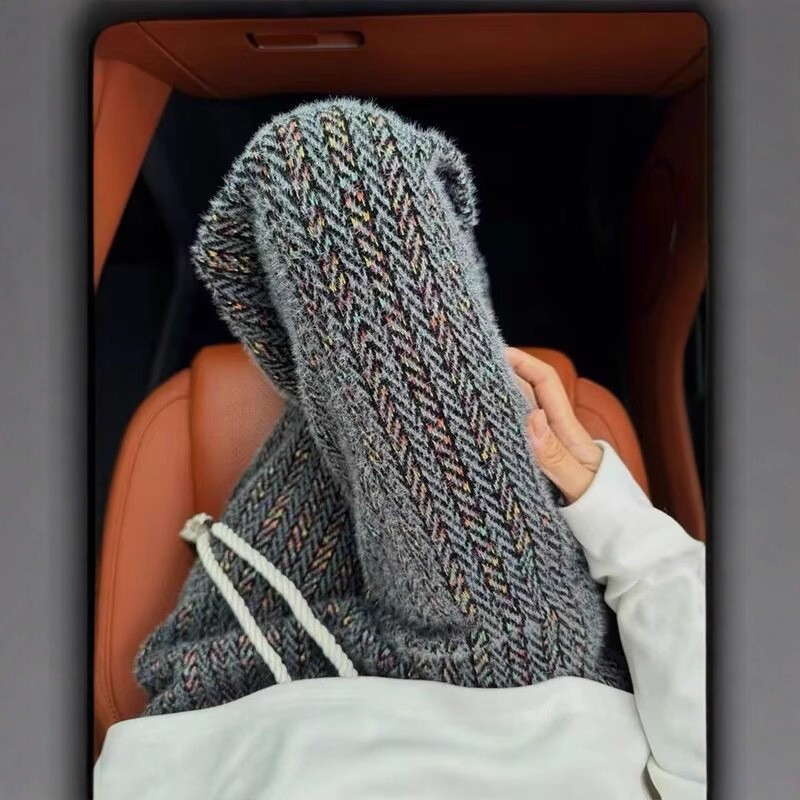 Colorful Vertical Striped Corduroy Pants for Men and Women, Autumn and Winter American-Style Knitted Sweatpants, Chanel-Inspired Lazy Straight-Leg Pants